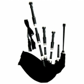 Rosewood Highland Full Size Bagpipe Set ( Black Color )